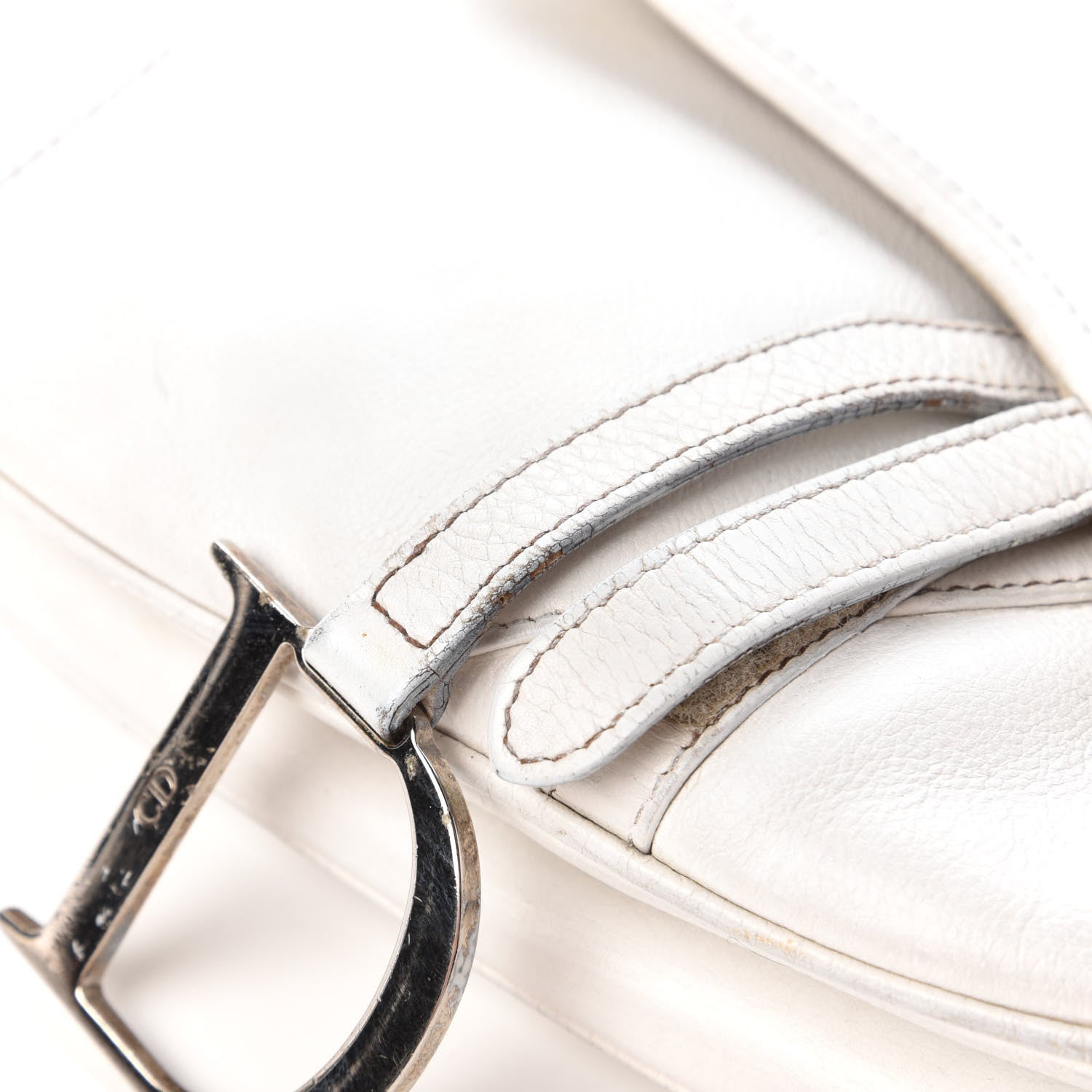 Christian Dior Calfskin Saddle Bag White 12 of 14