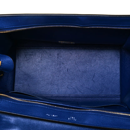 Celine Drummed Calfskin Suede Small Trapeze Indigo 4 of 9