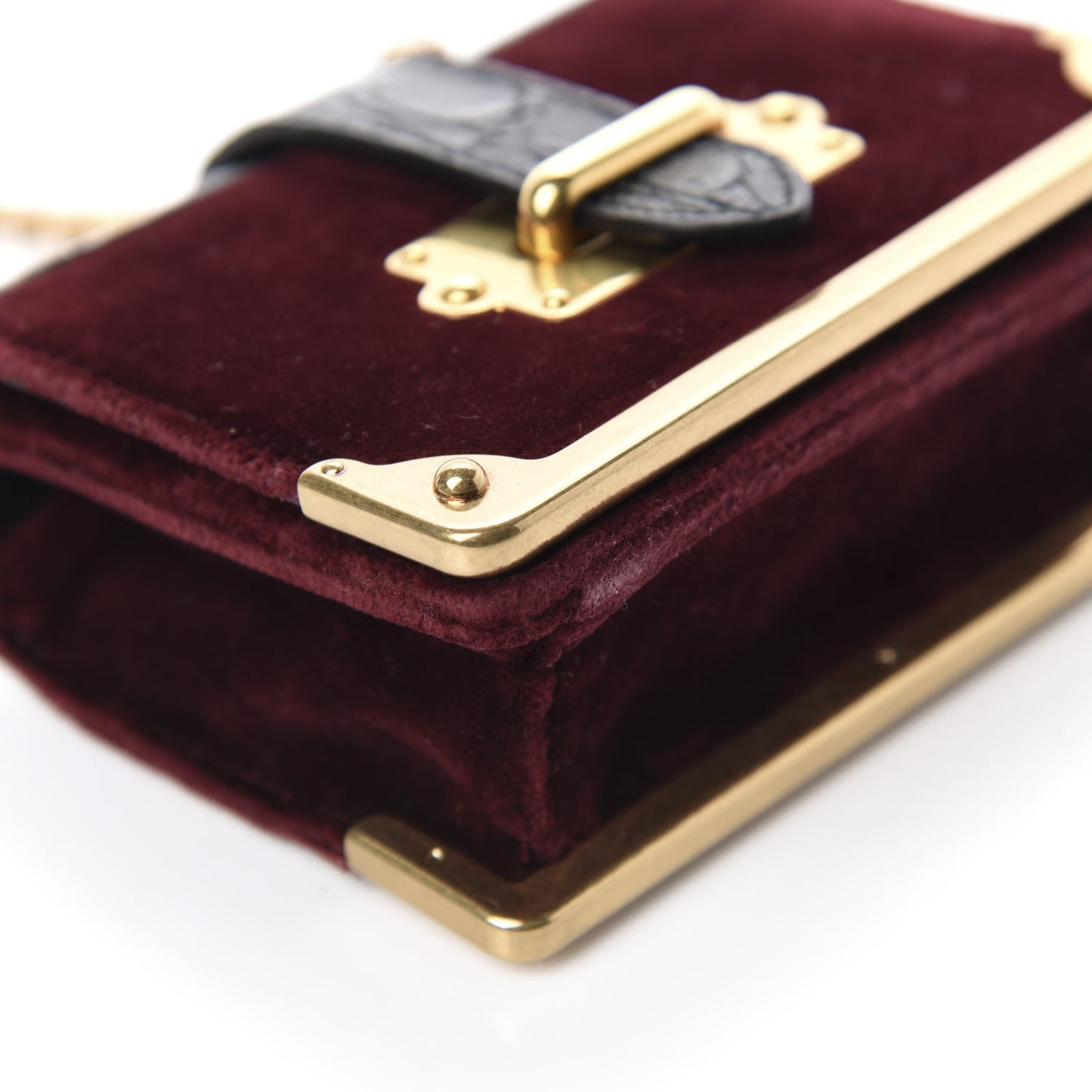 Velvet Crocodile Micro Cahier Bag Ribes Black
