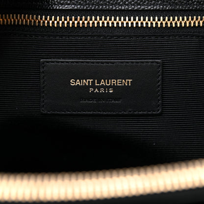 Saint Laurent Grain De Poudre Matelasse Chevron Monogram Shopping Bag Black 6 of 8