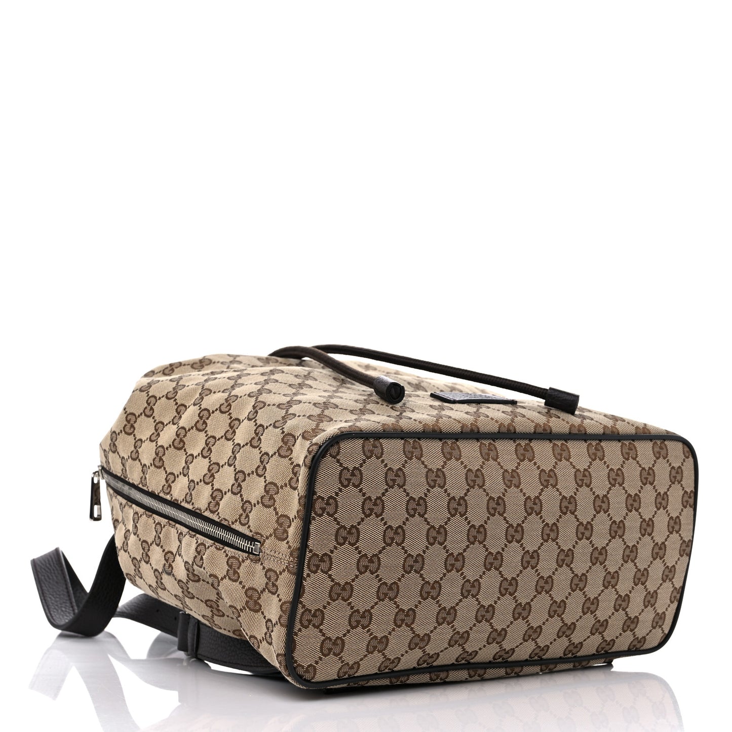 Monogram Dollar Calfskin O Drawstring Backpack Beige Ebony Testa di Moro Dark Chocolate