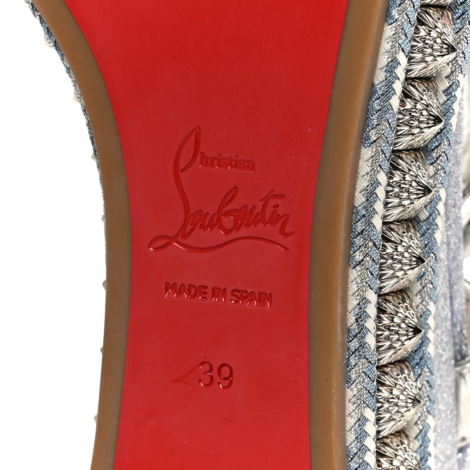 Christian Louboutin Glitter Pira Ryad 60 Platform Sandals 39 Silver Blue 8 of 9