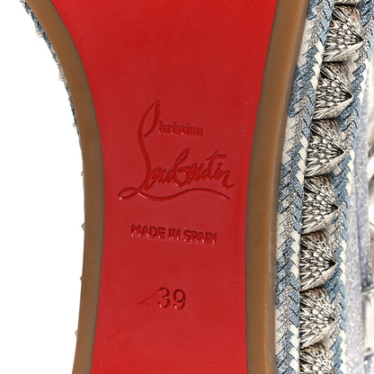Christian Louboutin Glitter Pira Ryad 60 Platform Sandals 39 Silver Blue 8 of 9