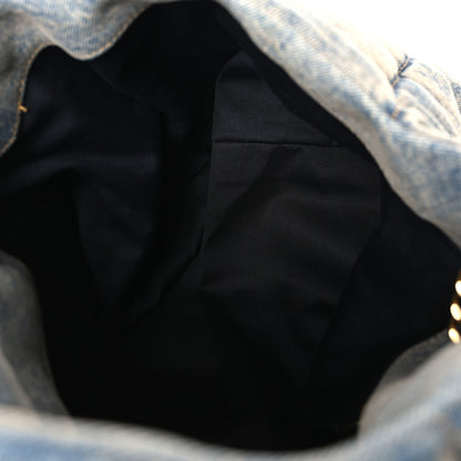 Saint Laurent Denim Quilted Medium Loulou Puffer Monogram Chain Satchel Blue Cinnamon 5 of 10
