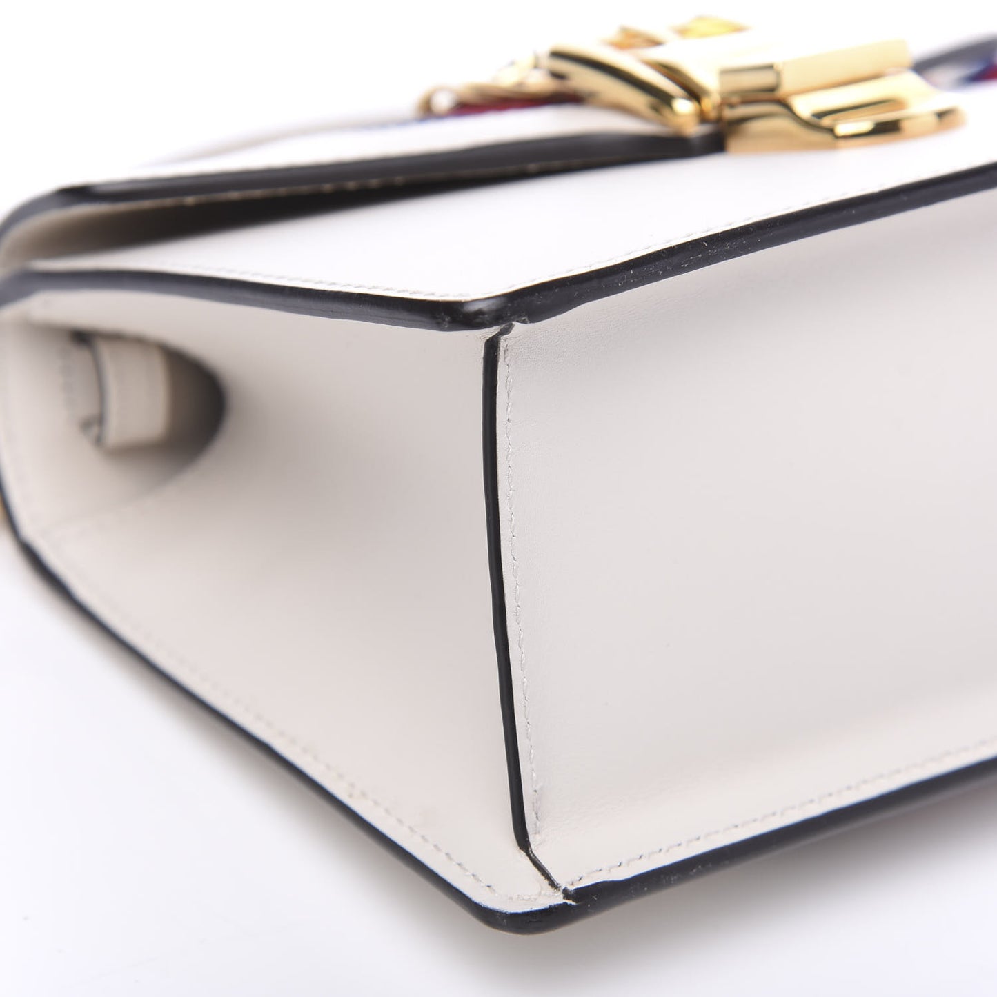 Calfskin Mini Sylvie Top Handle Bag White