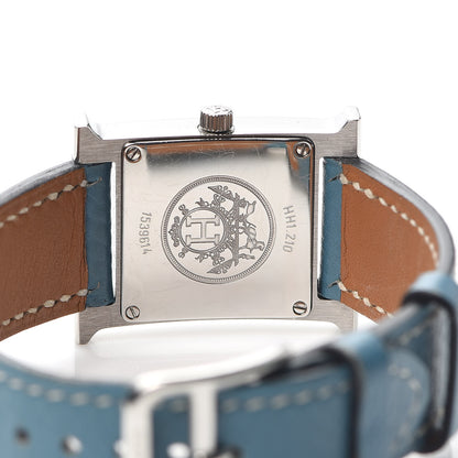 Hermes Stainless Steel Courchevel 21mm Heure H Hour Quartz Watch Blue Jean 4 of 4