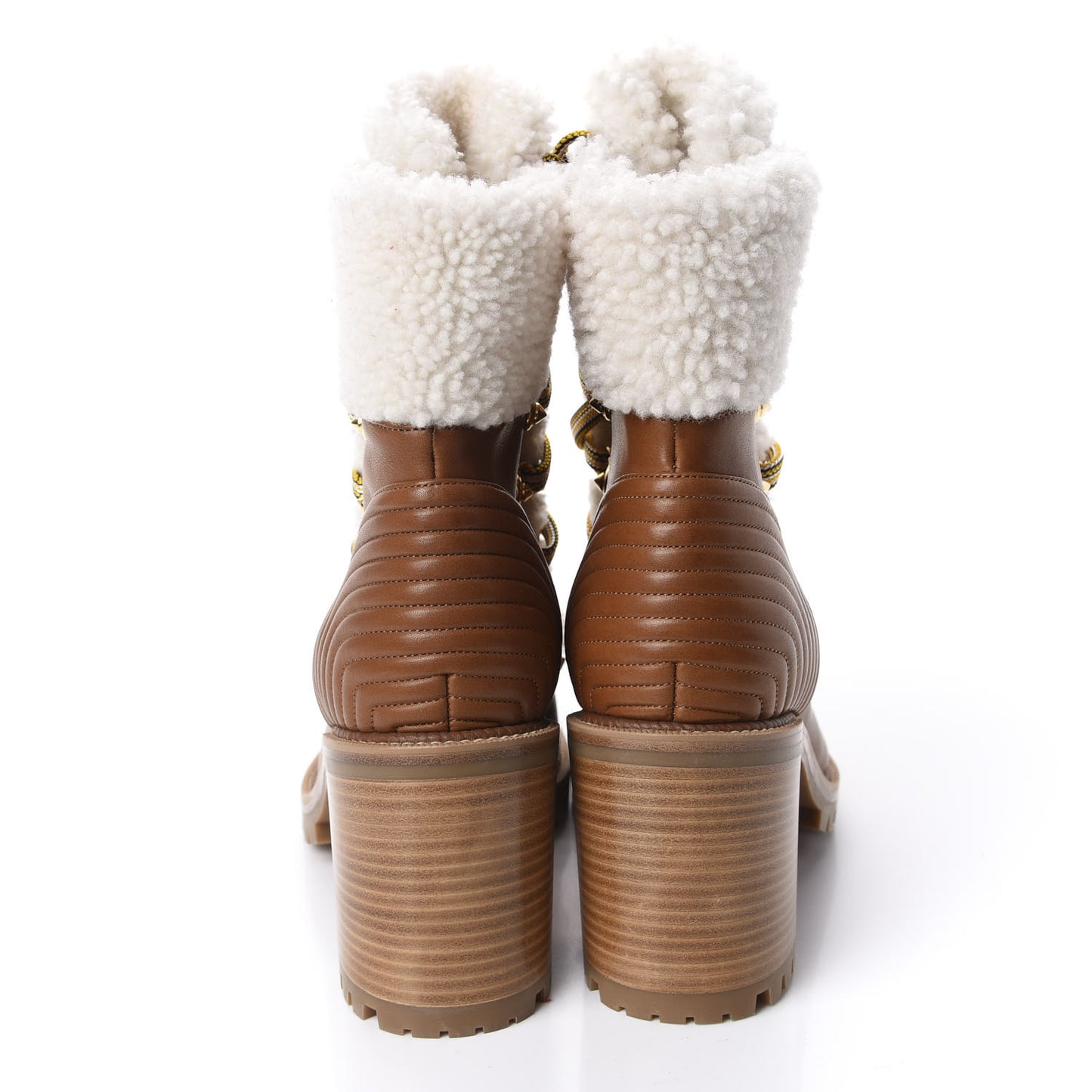 Calfskin Shearling Yetita 70 Hiker Booties 39 Cuoio Naturel