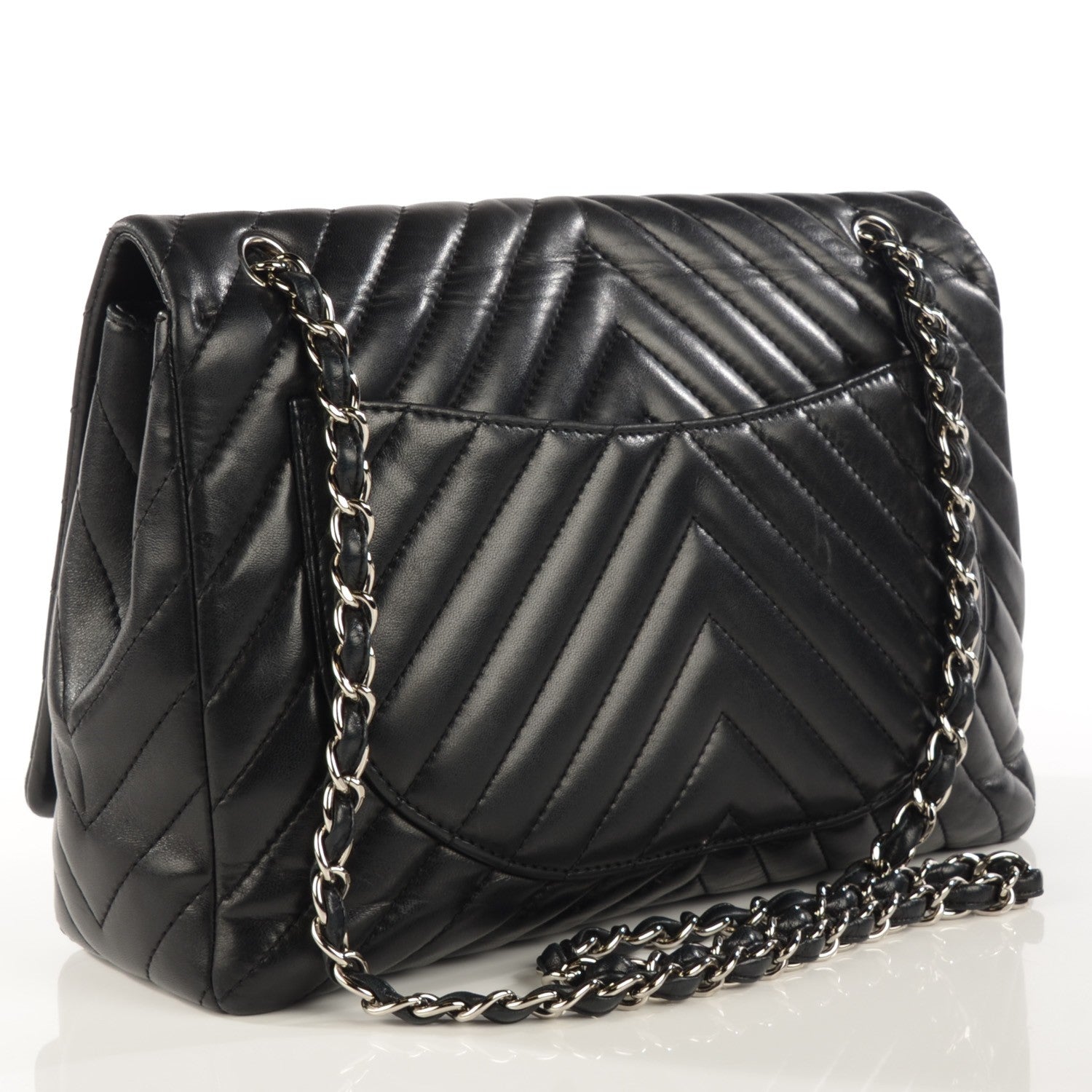 Chanel Lambskin Chevron Quilted Maxi Flap Black 3 of 8