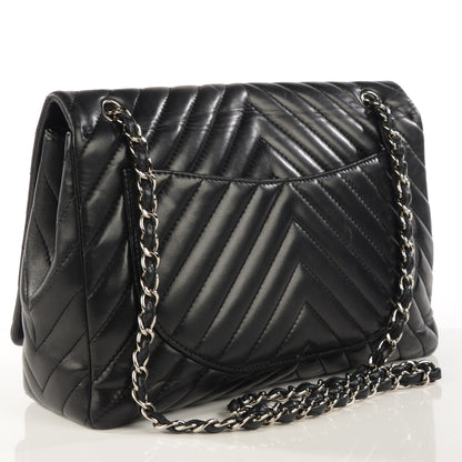Chanel Lambskin Chevron Quilted Maxi Flap Black 3 of 8