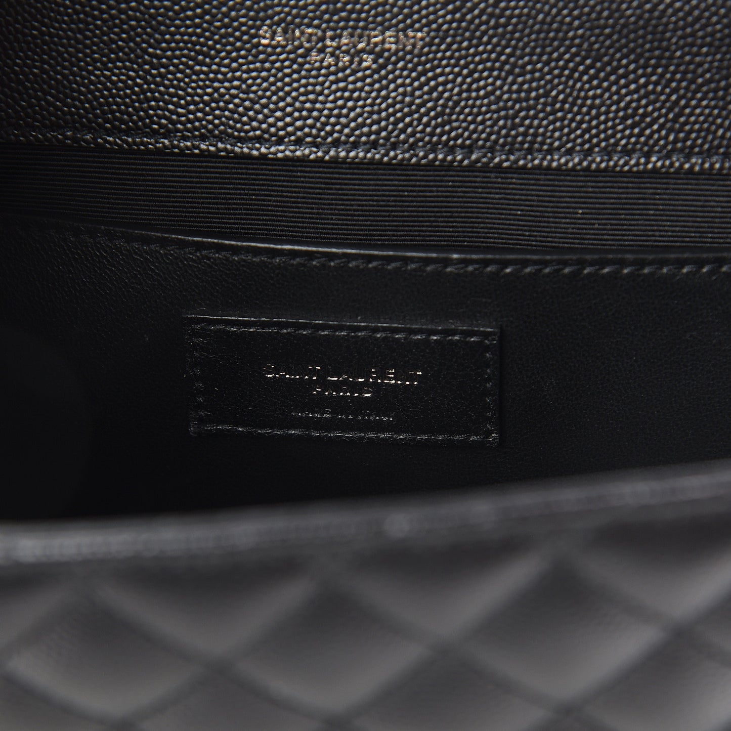 Grain De Poudre Textured Mixed Matelasse Triquilt Medium Monogram Satchel Black