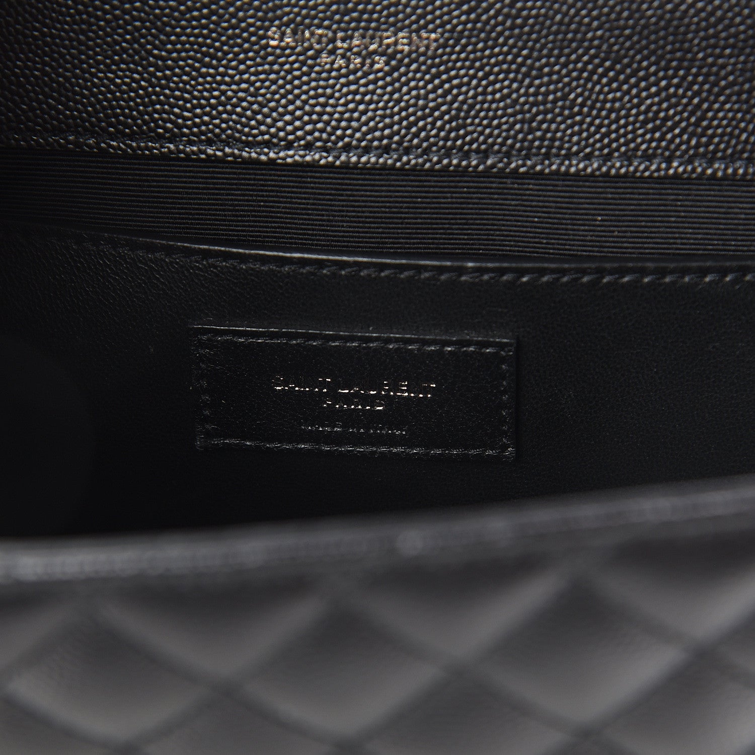 Saint Laurent Grain De Poudre Textured Mixed Matelasse Triquilt Medium Monogram Satchel Black 5 of 8