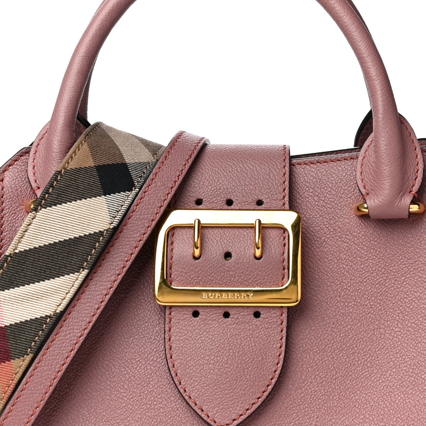 Soft Grain Calfskin Small Buckle Tote Dusty Pink