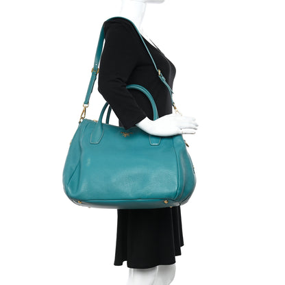Prada Vitello Daino Shopping Tote Green 3 of 10