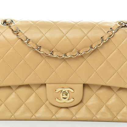 Chanel Lambskin Quilted Medium Double Flap Beige 8 of 18