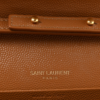 Saint Laurent Grain De Poudre Matelasse Chevron Monogram Chain Wallet Natural Dark 6 of 12