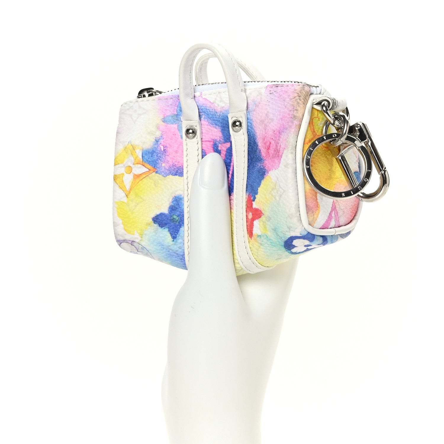 Louis Vuitton Monogram Watercolor Mini Keepall Bag Charm Key Holder Multicolor 3 of 8