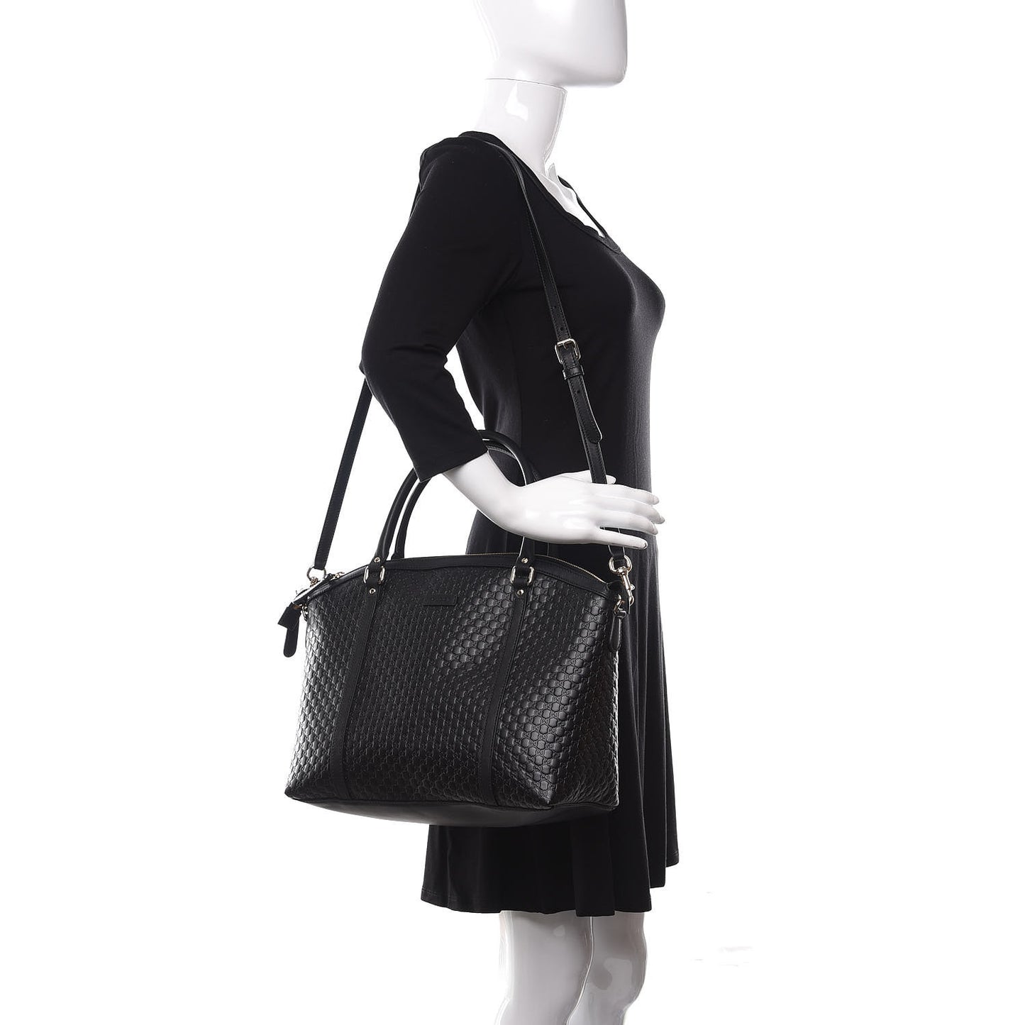 Soft Microguccissima Dome Satchel Black