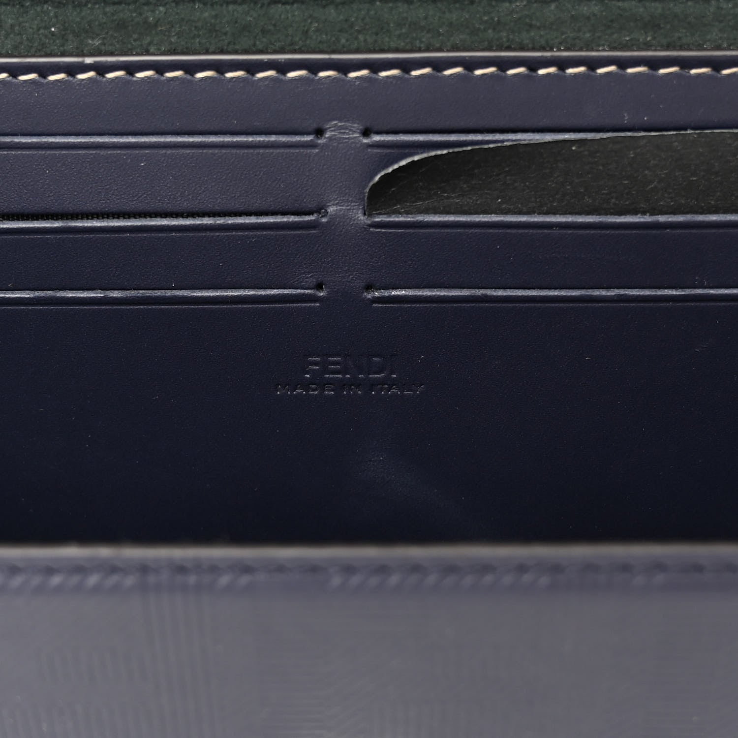 Fendi Vitello King FF Lines Embossed Baguette Soft Trunk Midnight 6 of 11