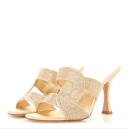 Louis Vuitton Satin Crystal Sparkle Mule 38 Gold 4 of 8