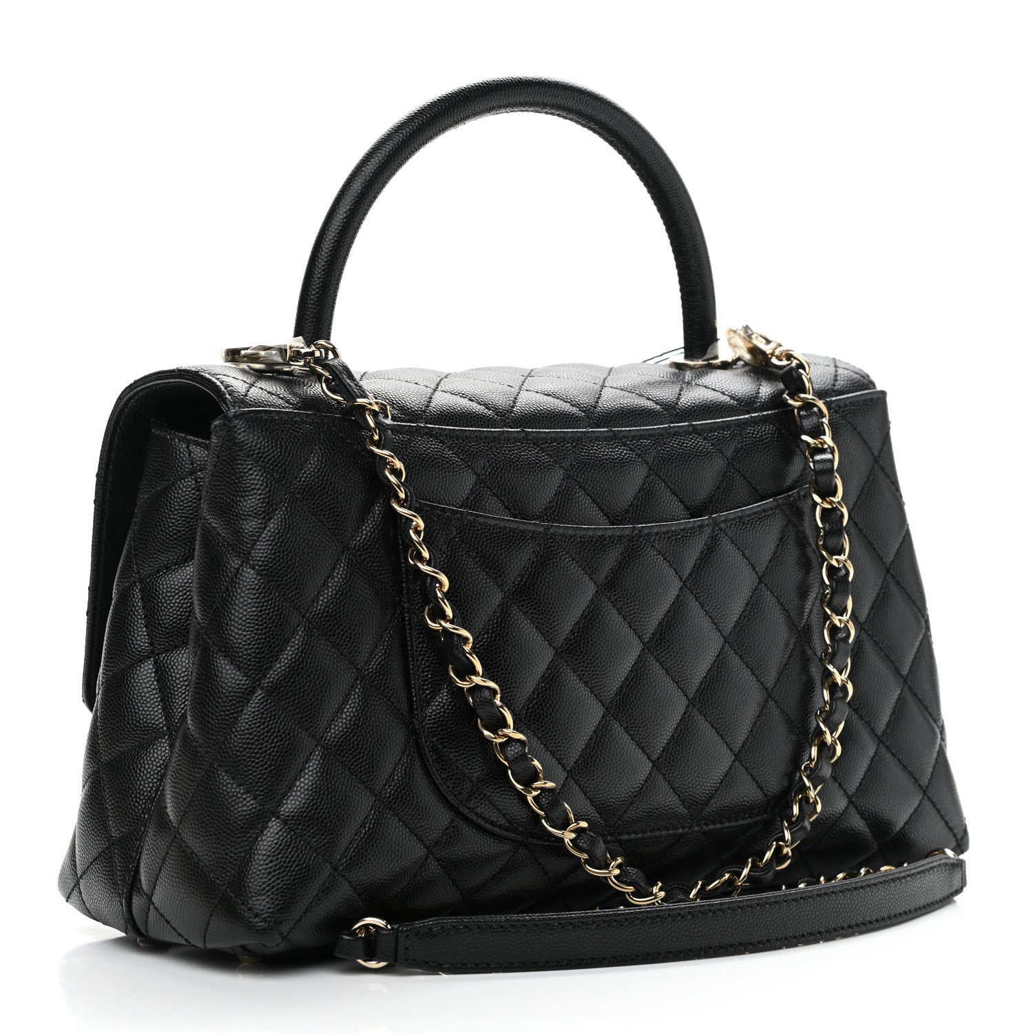 Chanel Caviar Quilted Small Coco Handle Flap Black 3 of 11