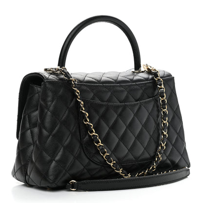 Chanel Caviar Quilted Small Coco Handle Flap Black 3 of 11