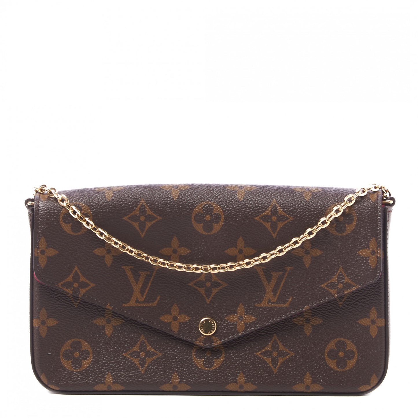 Monogram Pochette Felicie Chain Wallet Fuchsia