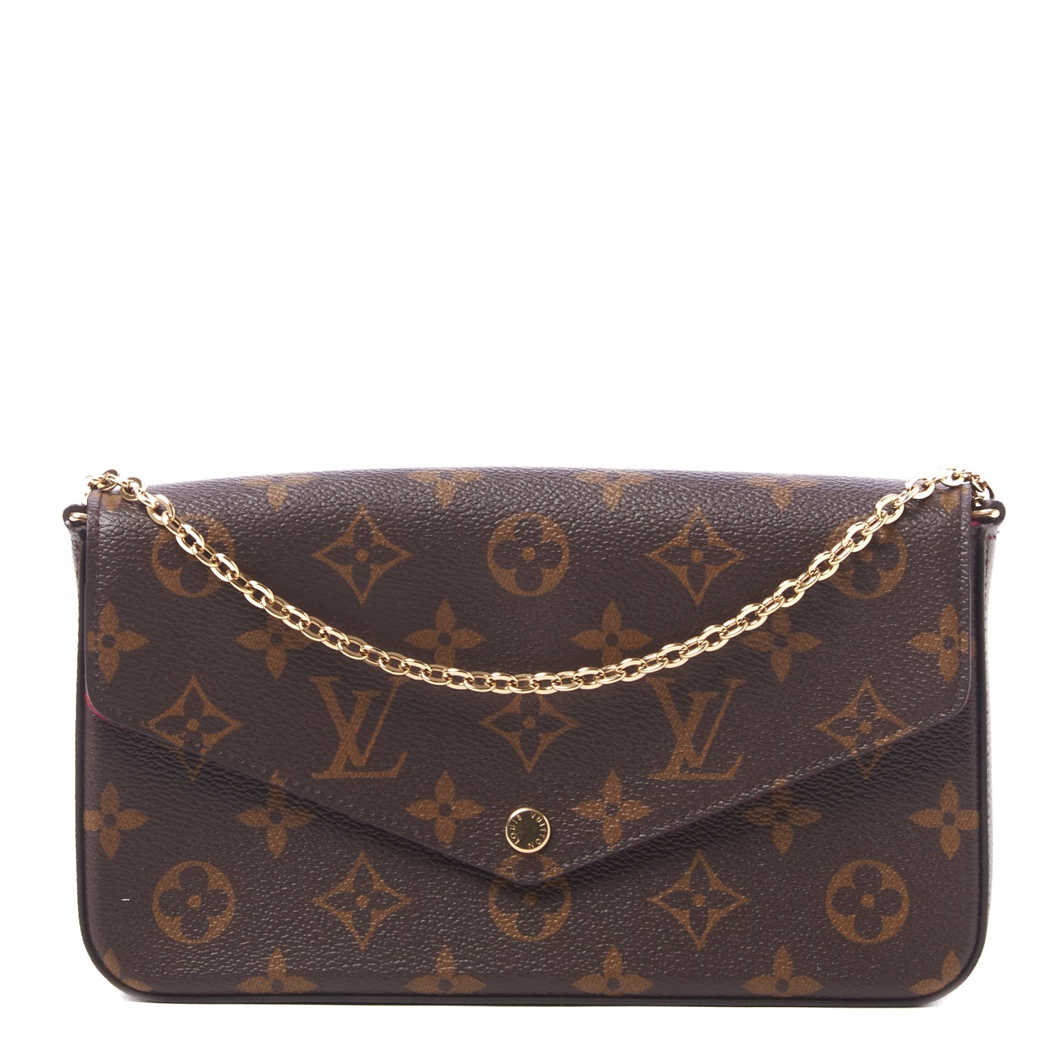 Louis Vuitton Monogram Pochette Felicie Chain Wallet Fuchsia 2 of 8