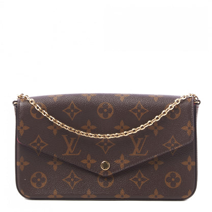 Louis Vuitton Monogram Pochette Felicie Chain Wallet Fuchsia 2 of 8