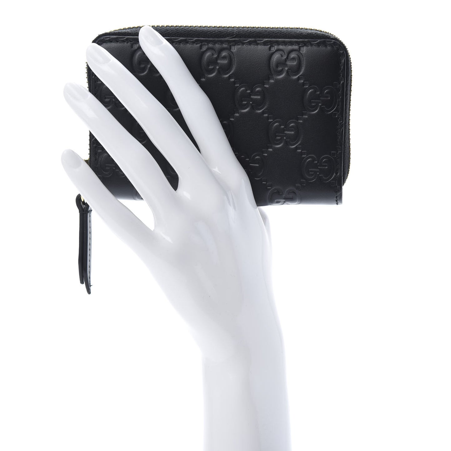 Guccissima Zip Around Card Case Black