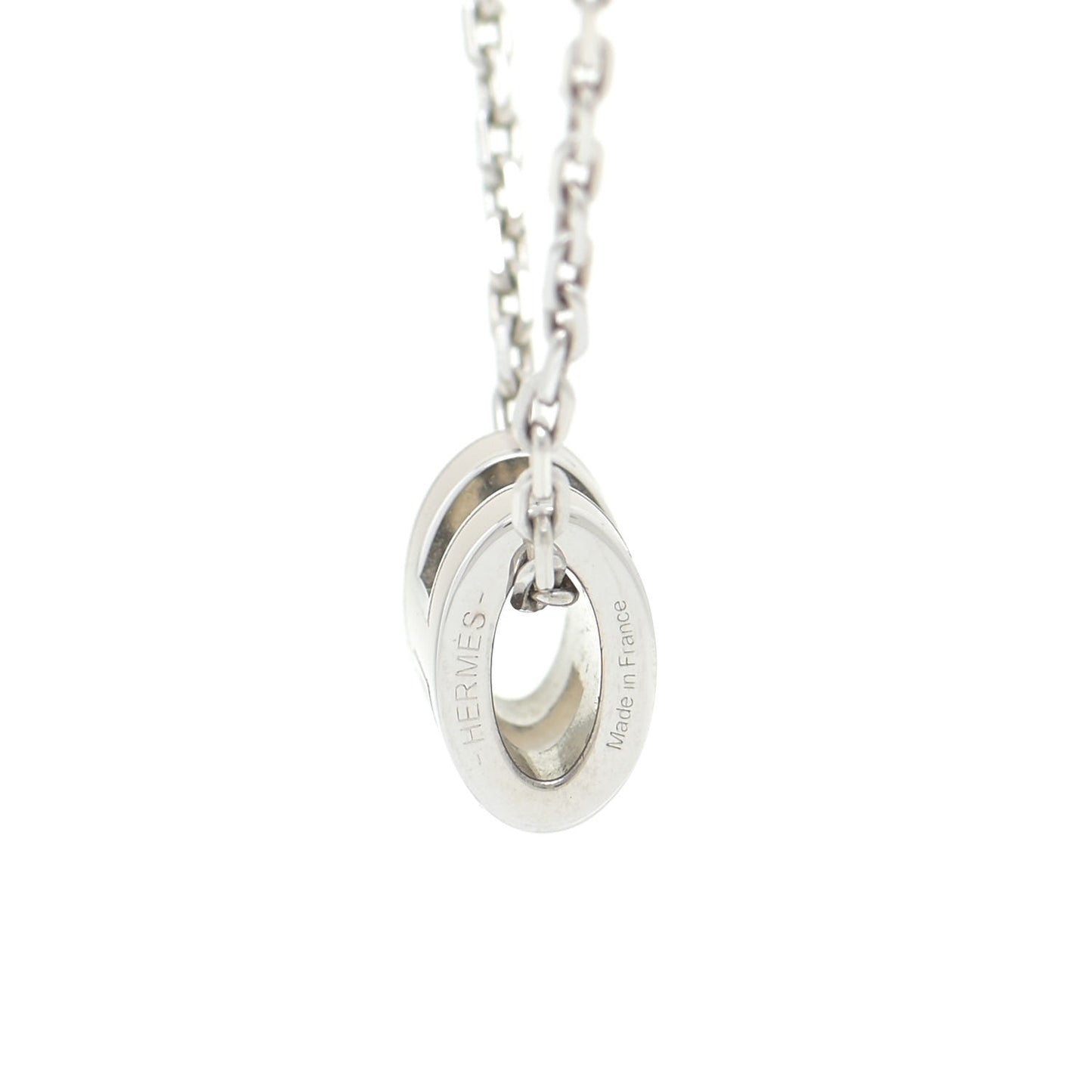 Palladium Mini Pop H Pendant Necklace Marron Glace