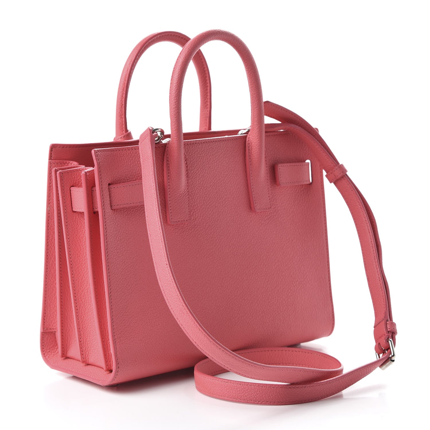 Saint Laurent Grained Calfskin Nano Sac De Jour Coral 3 of 12