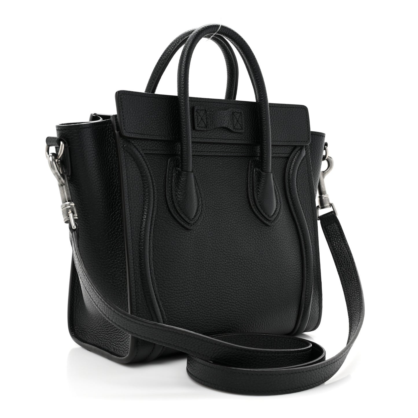 Drummed Calfskin Nano Luggage Black