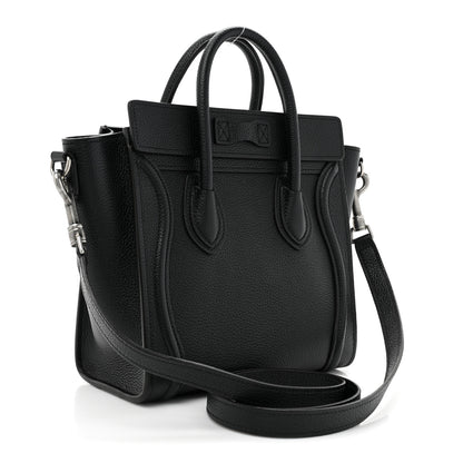 Celine Drummed Calfskin Nano Luggage Black 3 of 11