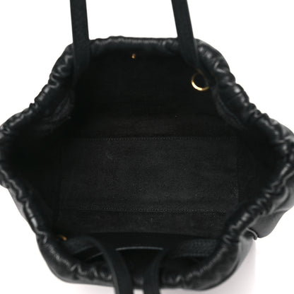 Celine Grained Calfskin Cuir Triomphe Small Cabas Drawstring Black 5 of 10