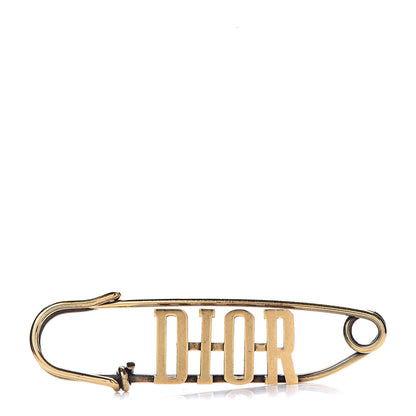 Christian Dior Logo Brooch Gold 1 of 3