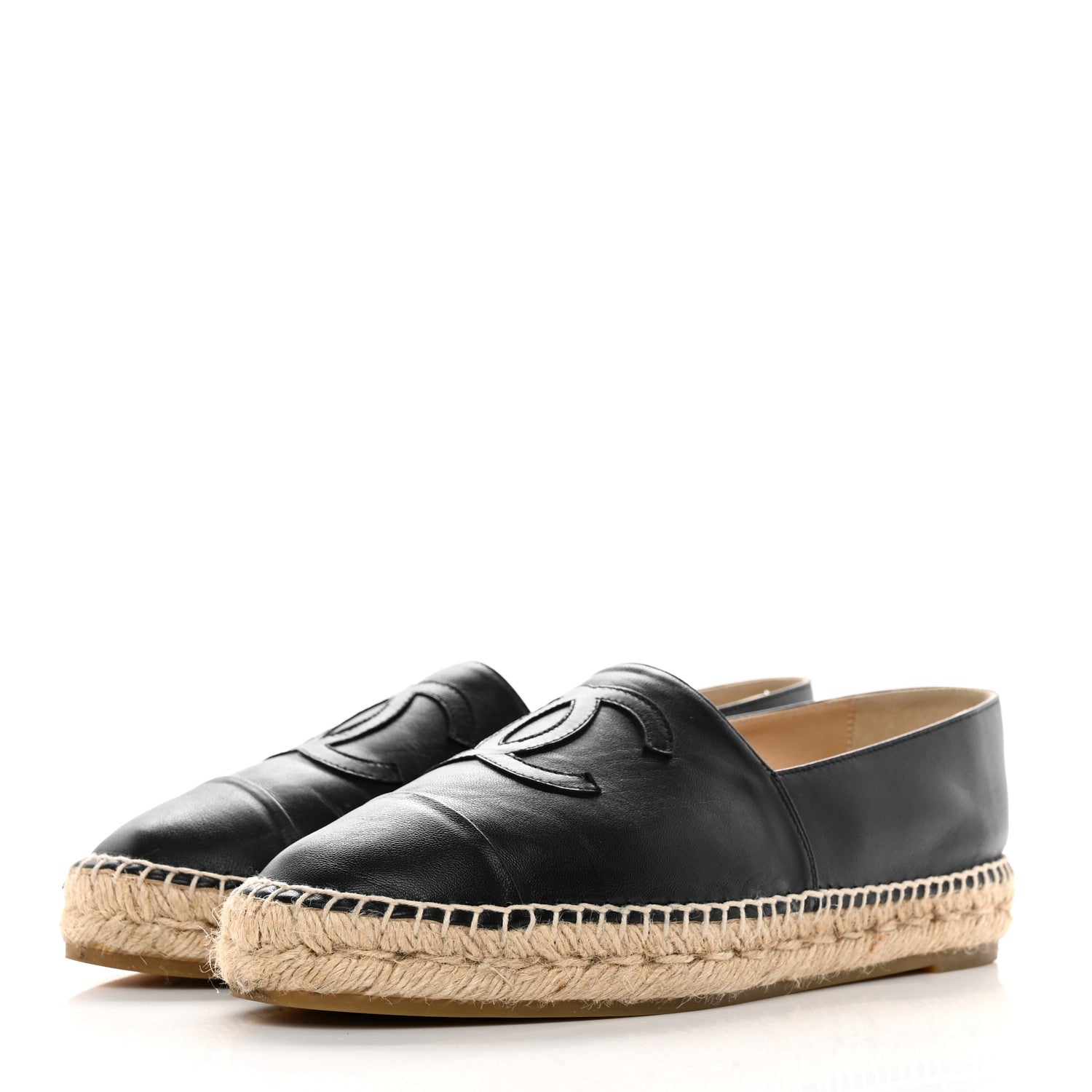 Chanel Lambskin CC Espadrilles 40 Black 3 of 15