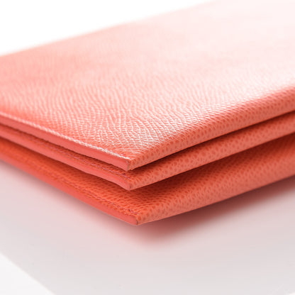 Celine Shiny Grained Calfskin Solo Trio Cosmetic Pouch Coral 8 of 9