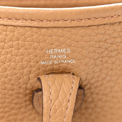 Hermes Taurillon Clemence Allegro Evelyne TPM Biscuit Cornaline White Gold 6 of 11