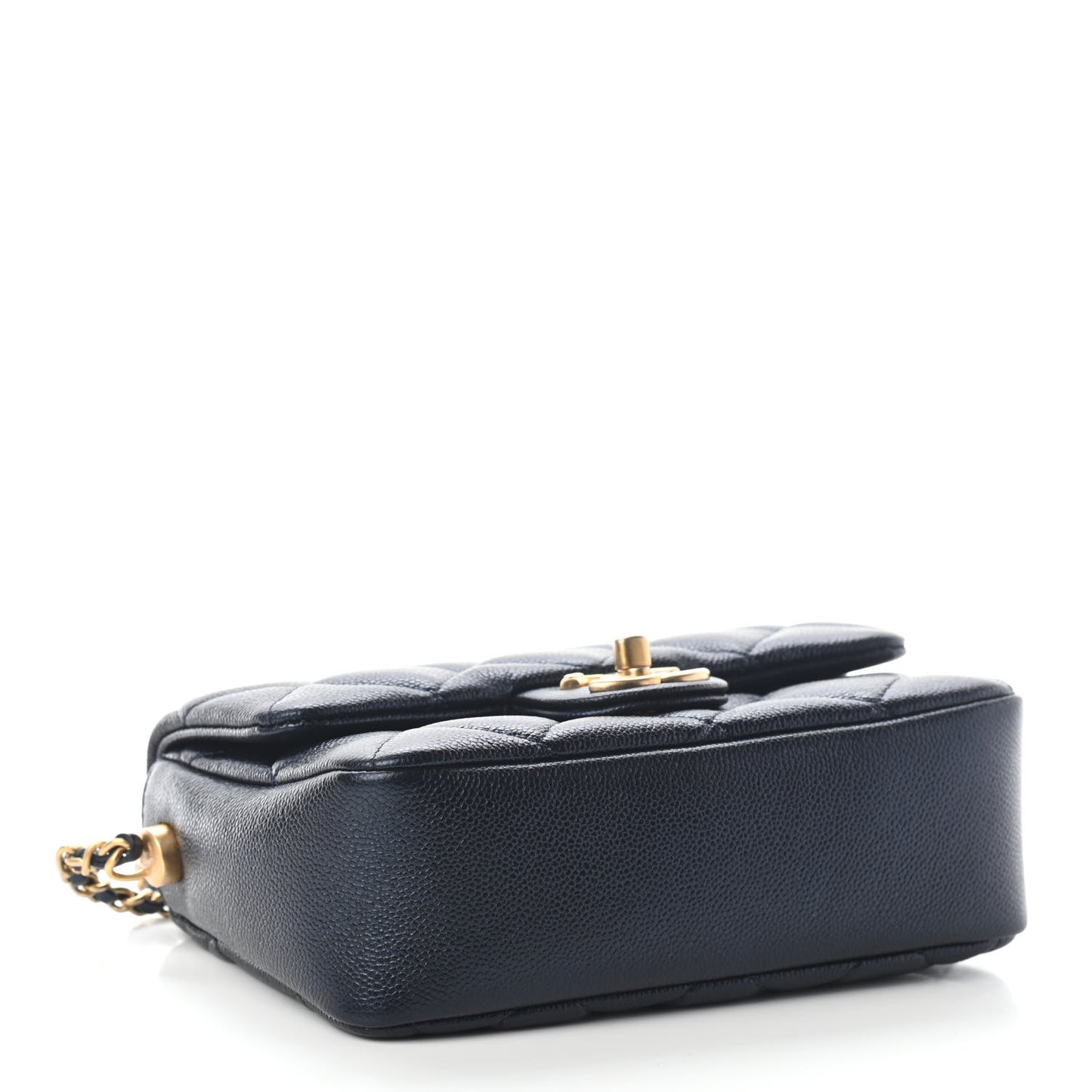 Iridescent Caviar Quilted Mini My Perfect Flap Black