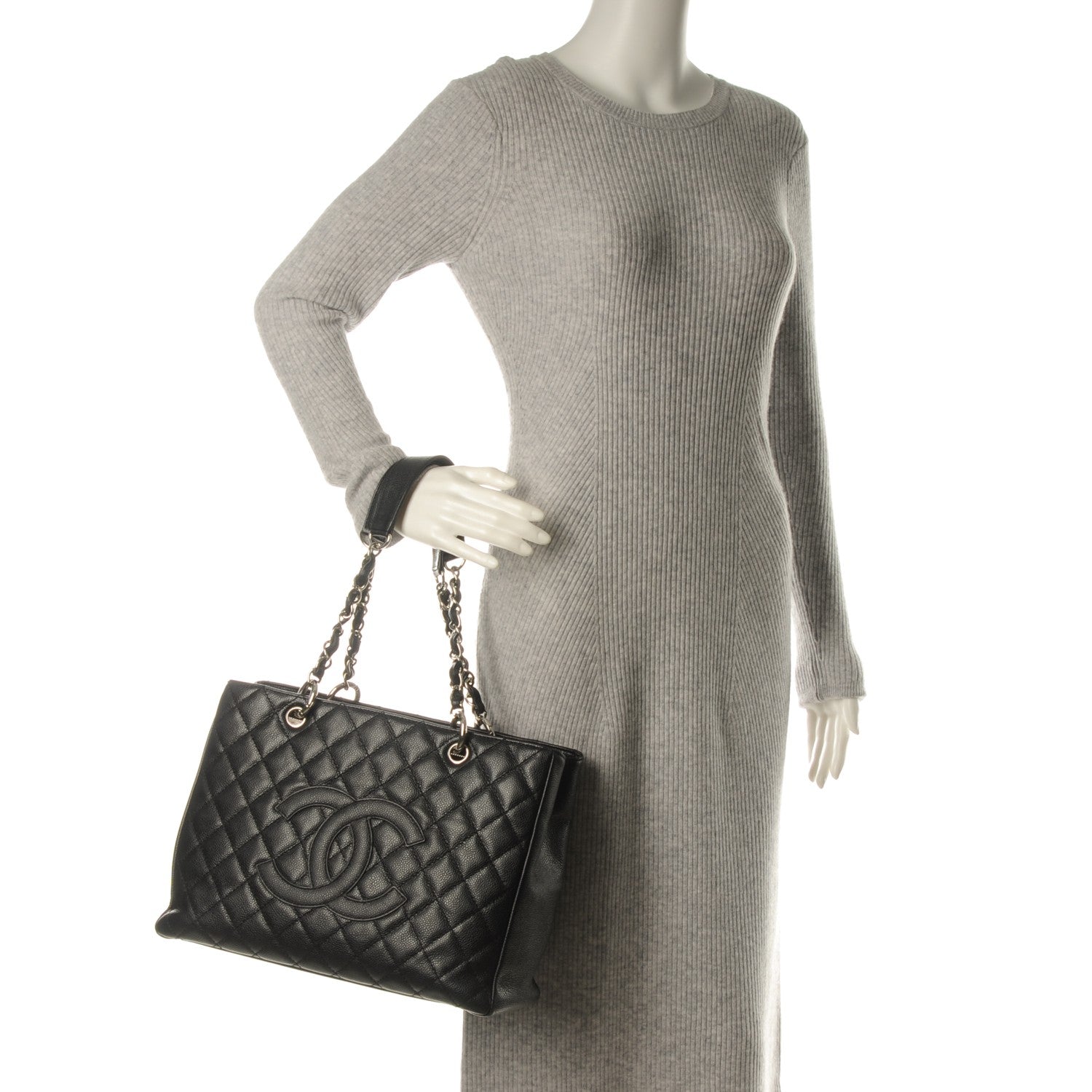 Chanel Caviar Quilted Grand Shopping Tote GST Black 2 of 7