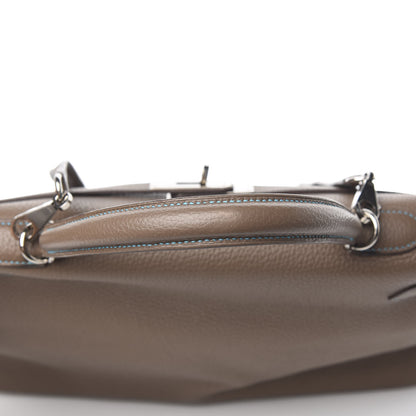Hermes Togo Kelly Retourne Eclat 35 Etoupe Bleu Azteque 38 of 38