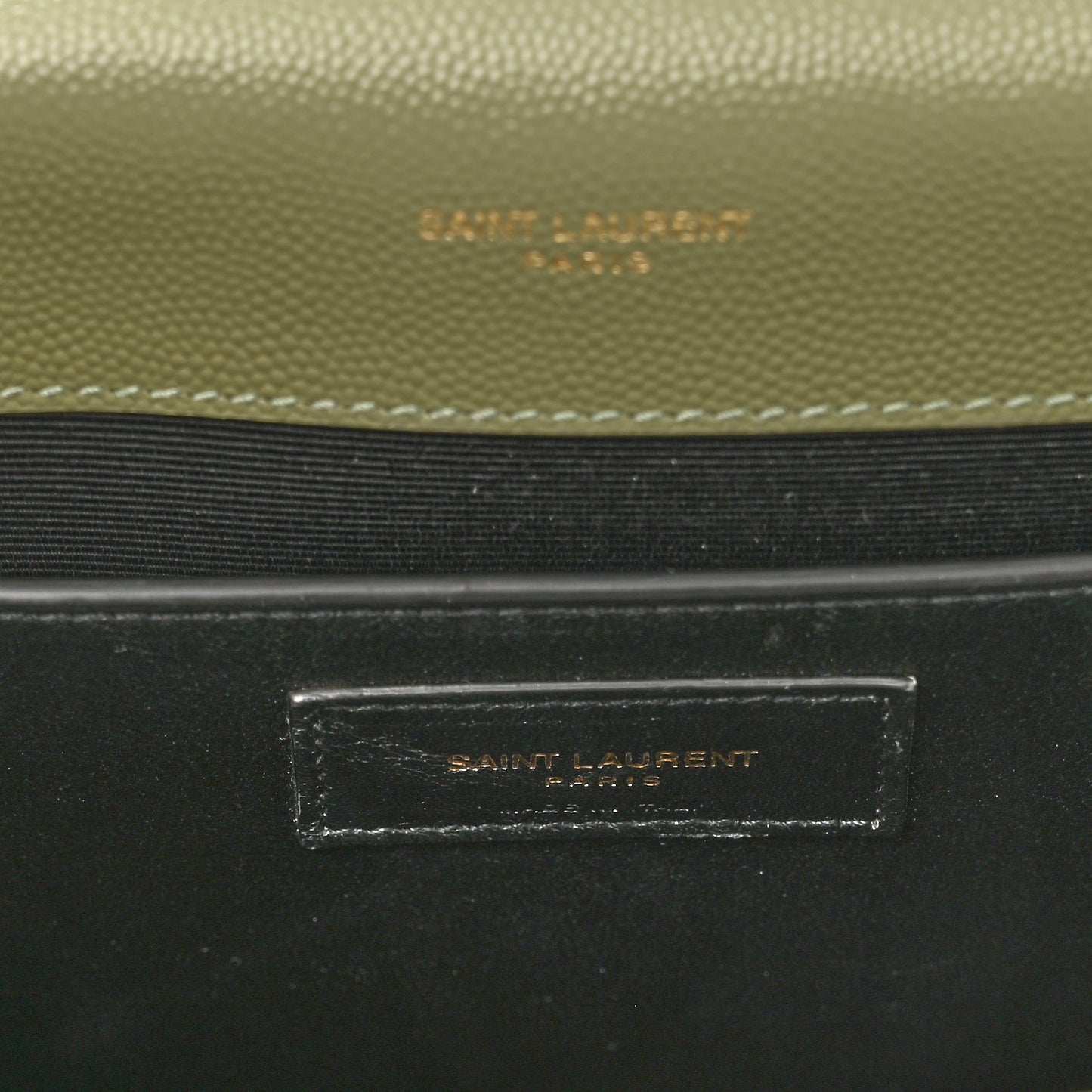 Grain De Poudre Textured Mixed Matelasse Triquilt Medium Monogram Satchel Light Sage