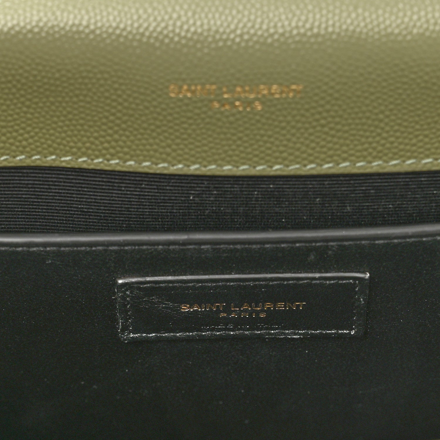 Saint Laurent Grain De Poudre Textured Mixed Matelasse Triquilt Medium Monogram Satchel Light Sage 7 of 10