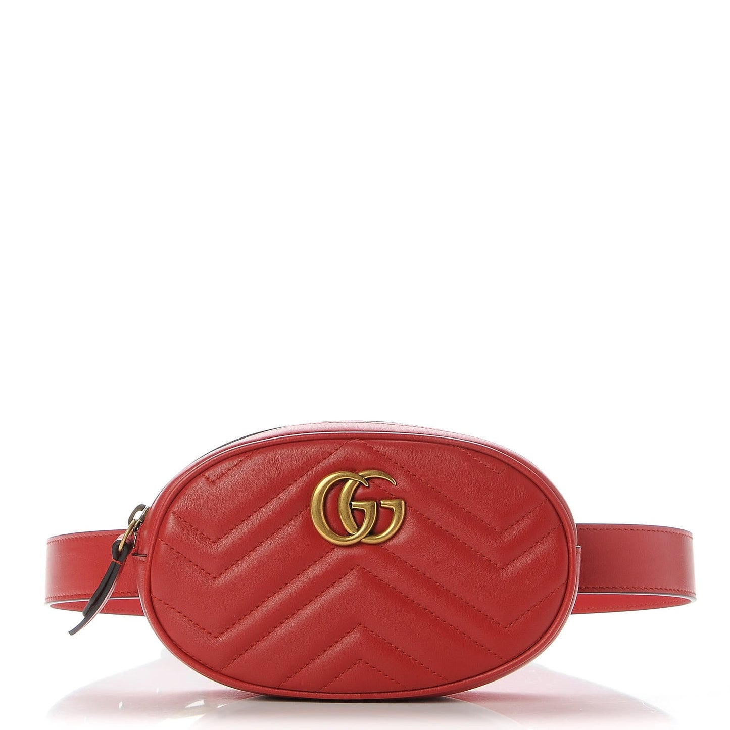 Calfskin Matelasse GG Marmont Belt Bag 85 34 Hibiscus Red