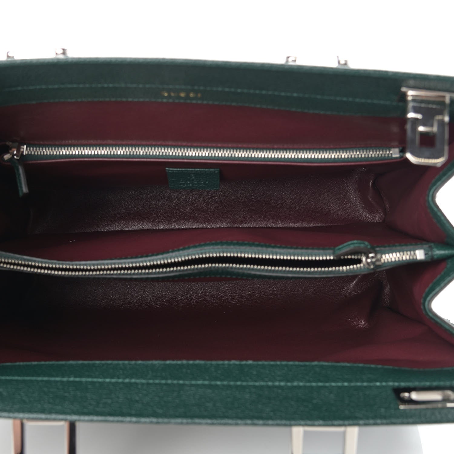 Gucci Grainy Calfskin Medium Zumi Top Handle Bag Vintage Green 4 of 10