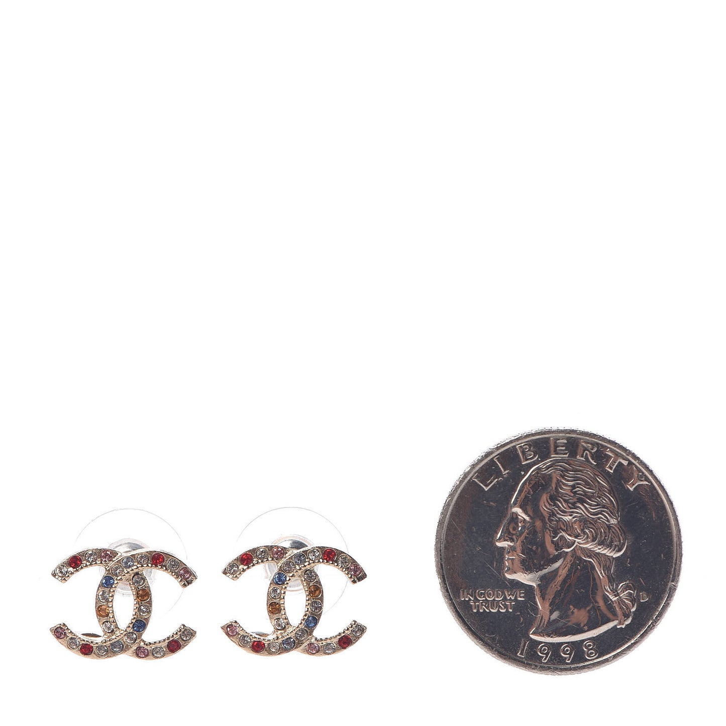 Crystal CC Earrings Gold Multicolor