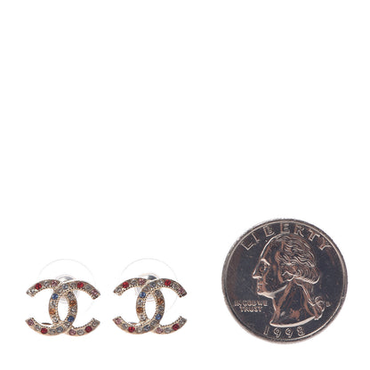 Chanel Crystal CC Earrings Gold Multicolor 2 of 5