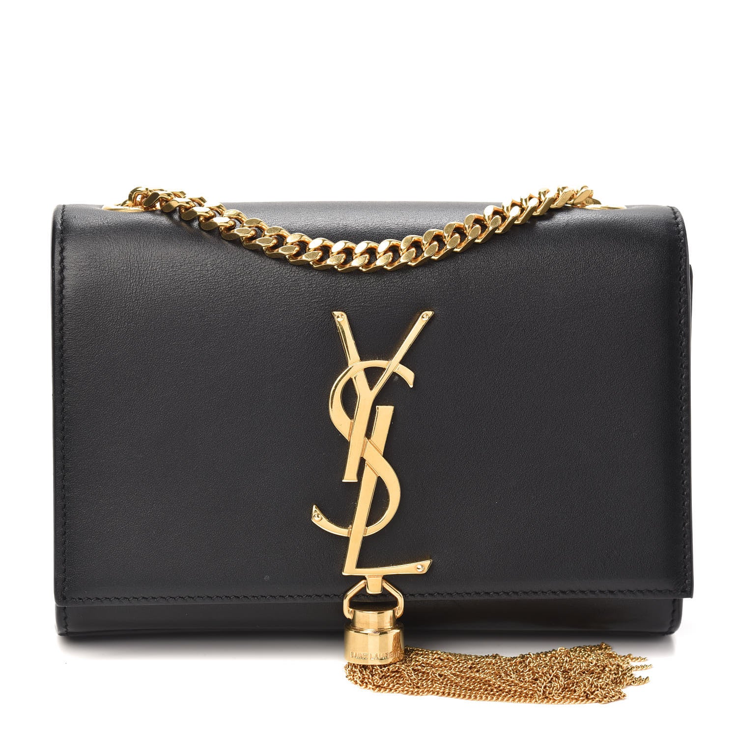 Saint Laurent Calfskin Small Classic Monogram Kate Tassel Satchel Black 1 of 9
