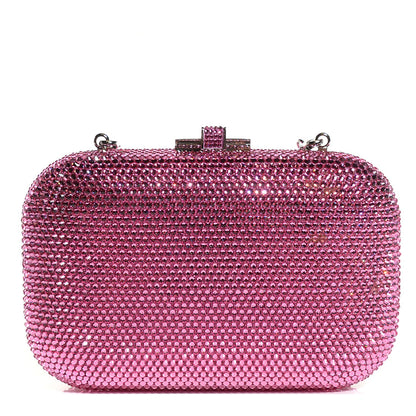 Judith Leiber Crystal Slide Lock Minaudière Clutch Rose 1 of 8