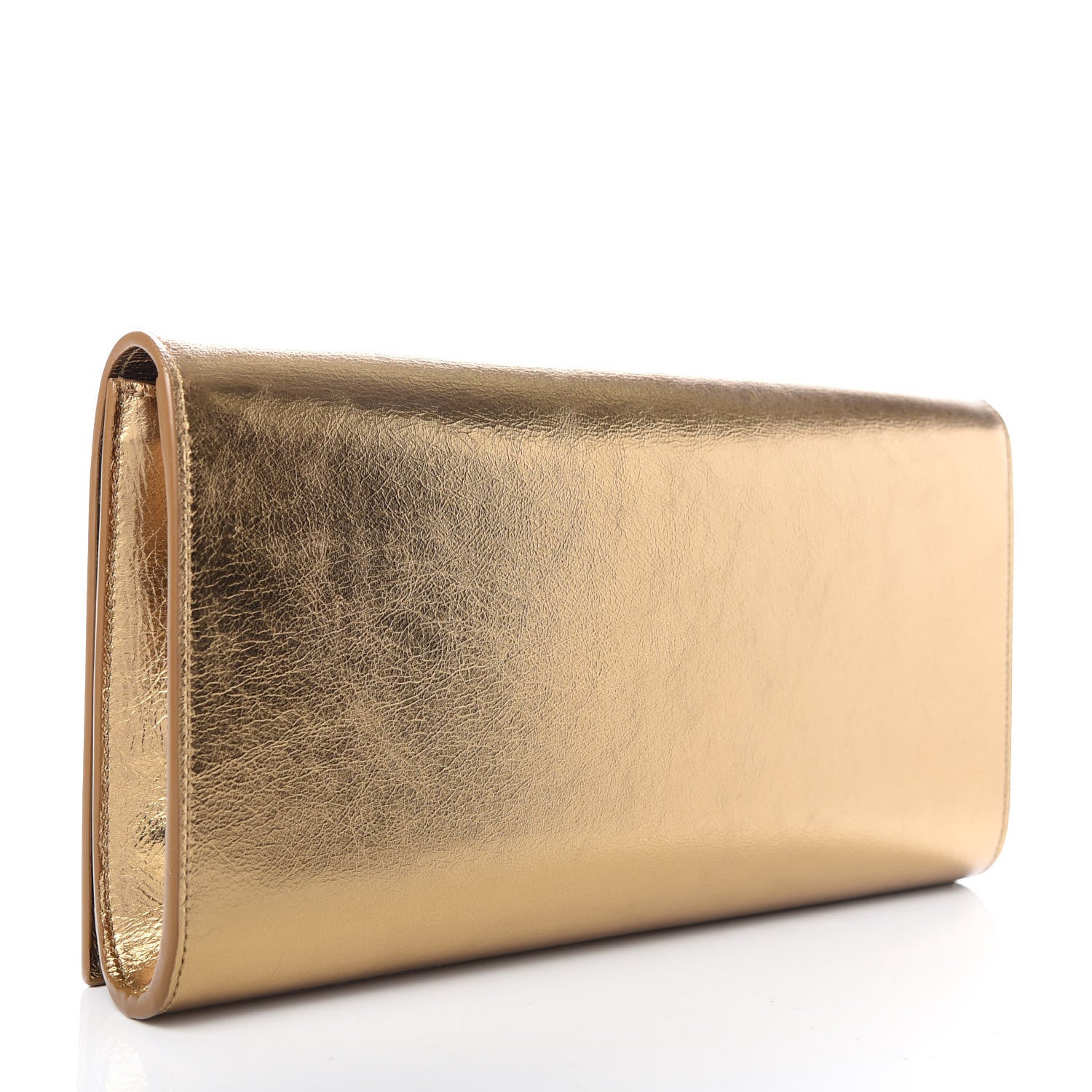 Saint Laurent Metallic Calfskin Monogram Large Belle De Jour Clutch Gold 3 of 6